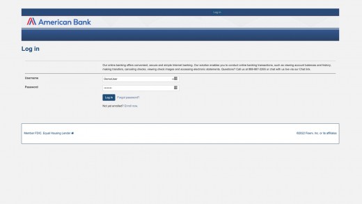 Interactive Click-Thru Demo about Online Banking